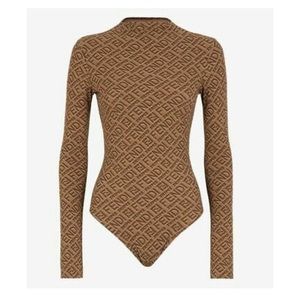 FENDI/ SKIMS size S Mock Neck Long Sleeve bodysuit